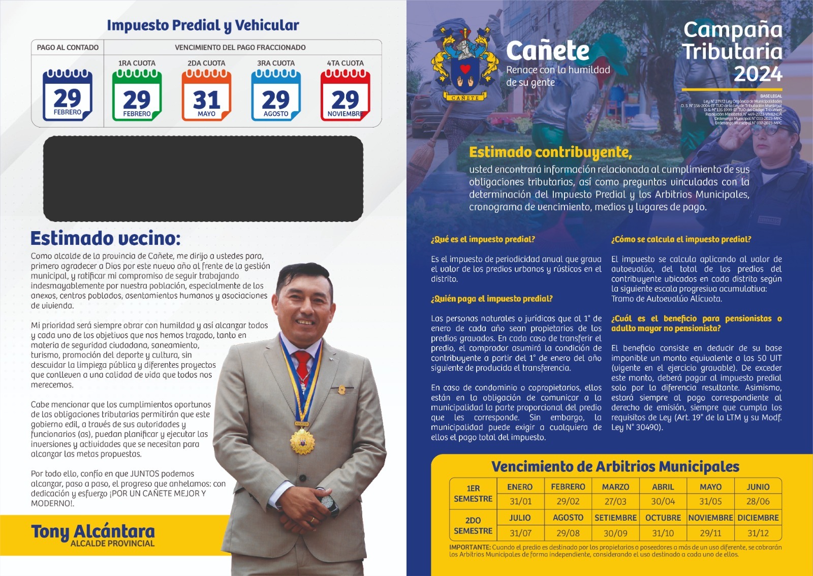 José Tomás Alcántara Malásquez - Alcalde Provincial - Funcionarios